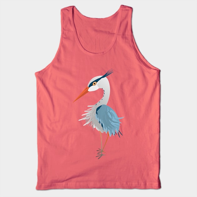 Cute blue heron Tank Top by Bwiselizzy